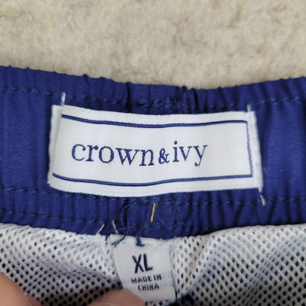 Crown Ivy‎ Swimming Shorts Mens XL Blue Eve Lined Board Shorts Drawstring NEW